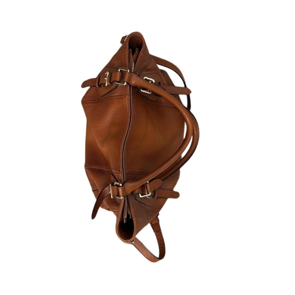Vintage Y2K Kattee Leather Tote Bag Saddle Brown Shoulder Distressed Boho Luxury - Picture 4 of 16
